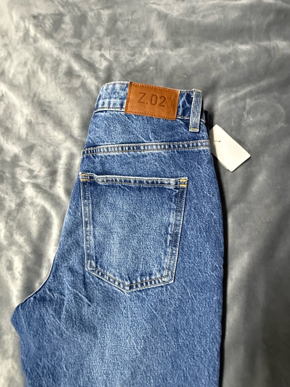 Zara Medium Blue High-Rise Straight Jeans - Picture 6 of 8